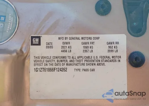 2006 Chevrolet Malibu Maxx Lt from USA, damaged, VIN 1G1ZT61866F124262